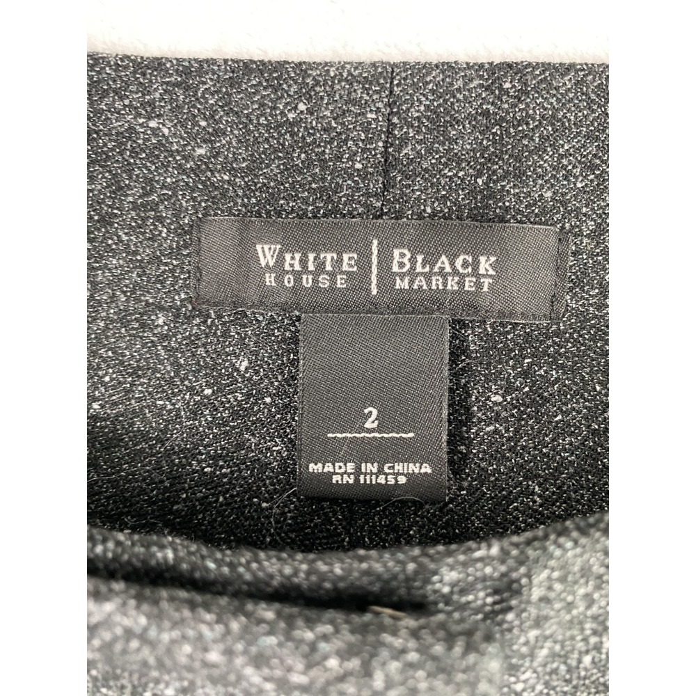 White House Black Market Knit Dress Pants 2 Gray Wide Leg Office Work Business - Picture 7 of 11
